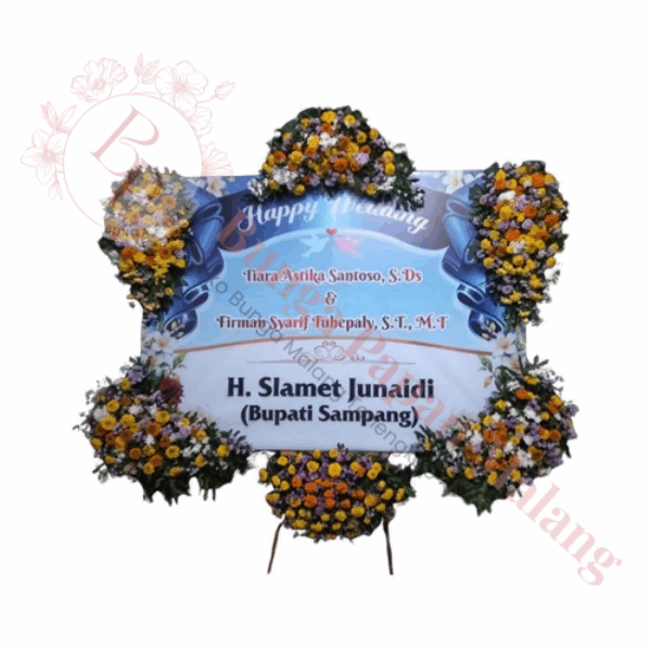 Bunga Papan Happy Wedding