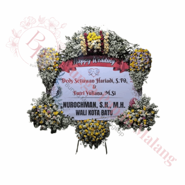 Bunga Papan Happy Wedding