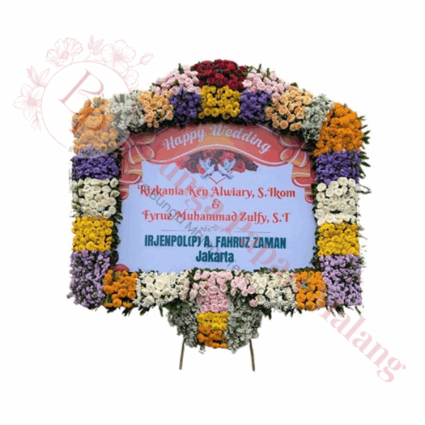 Bunga Papan Happy Wedding