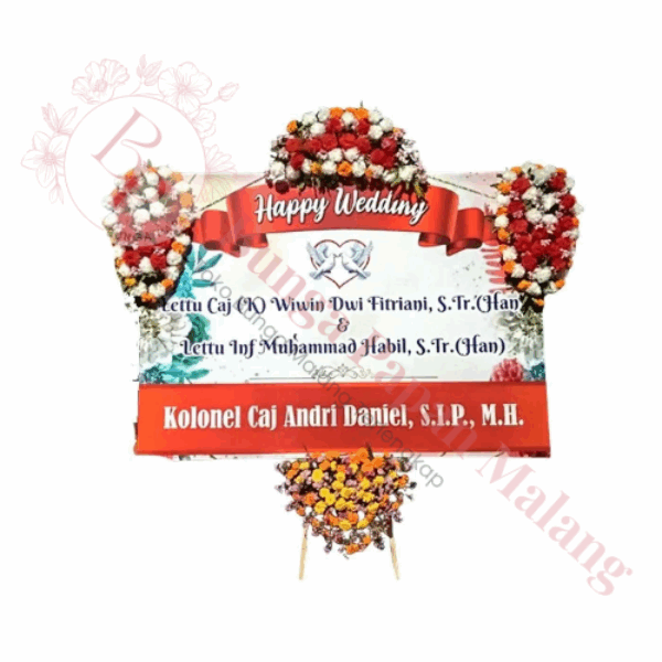 Bunga Papan Happy Wedding