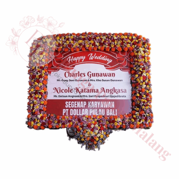 Bunga Papan Happy Wedding