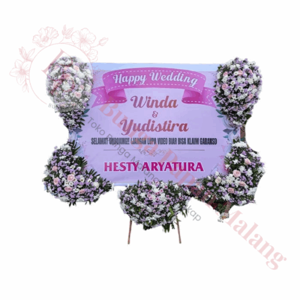 Bunga Papan Happy Wedding