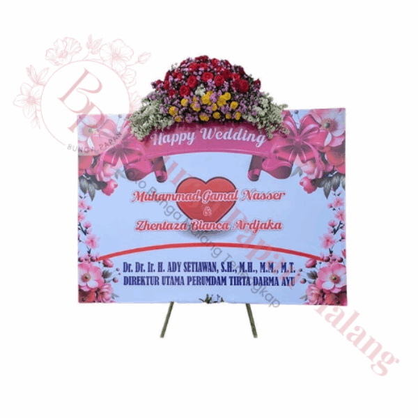 Bunga Papan Happy Wedding