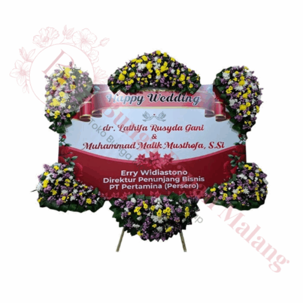 Bunga Papan Happy Wedding