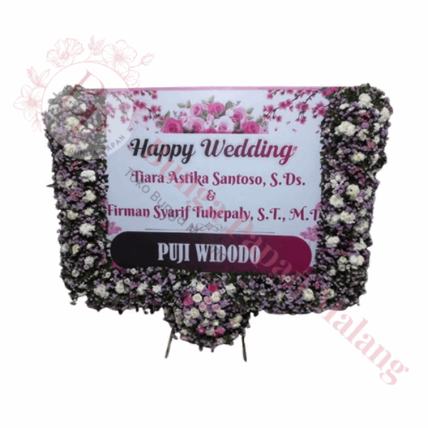 Bunga Papan Happy Wedding
