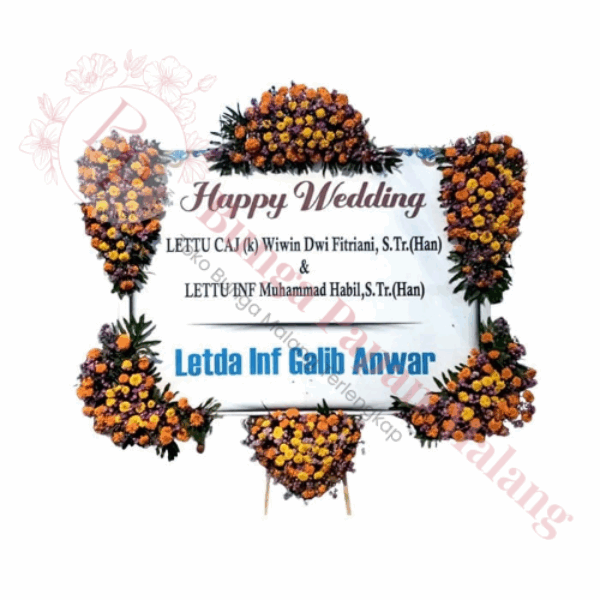Bunga Papan Happy Wedding