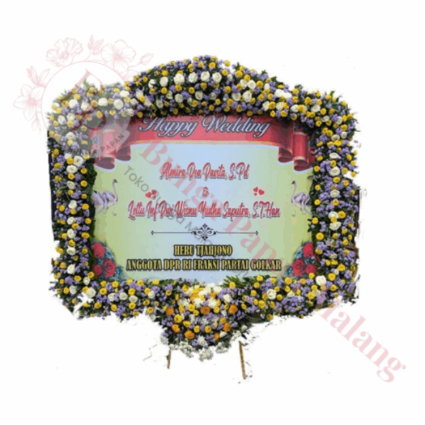 Bunga Papan Happy Wedding