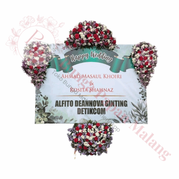 Bunga Papan Happy Wedding