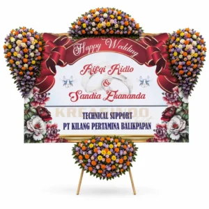Bunga Papan Happy Wedding